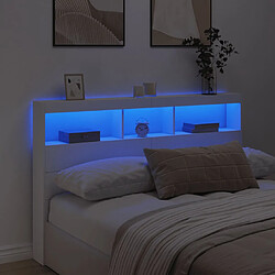 Acheter vidaXL Armoire tête de lit avec LED blanc 160x17x102 cm