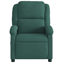 Avis vidaXL Fauteuil inclinable vert foncé velours