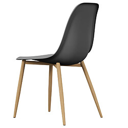 Avis Moloo ESTER-Chaise Coque Noire et métal chêne (x2)