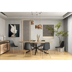 Moloo ESTER-Chaise Coque Noire et métal chêne (x2)