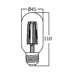Braytron ampoules LED filament T45 E27, lot de 5