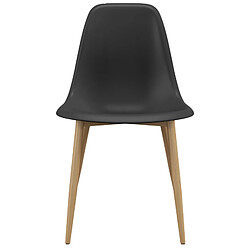 Moloo ESTER-Chaise Coque Noire et métal chêne (x2) pas cher