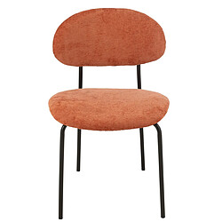 Mes Chaise repas 51x55x82 cm en tissu doux rouille - TESTI