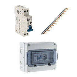 Peigne 13 modules + coffret électrique 8 modules + disjoncteur phase neutre 10A - 3kA - Zenitech