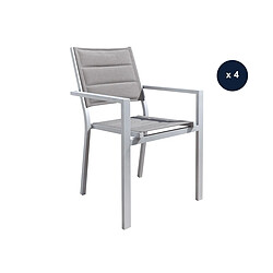 JARDILINE Lot de 4 Fauteuils de Jardin Ibiza Gris