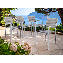 JARDILINE Lot de 4 Fauteuils de Jardin Ibiza Gris