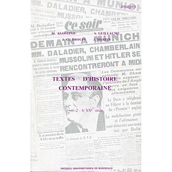 Textes d'histoire contemporaine. Vol. 2. Le XXe siècle