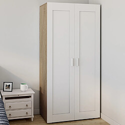 Idmarket MARKET Armoire VITO - Blanc/Bois