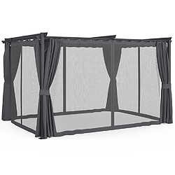 Idmarket MARKET Pergola Moustiquaire 3x4m - Gris