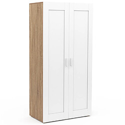Idmarket MARKET Armoire VITO - Blanc/Bois
