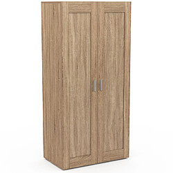 Idmarket Armoire 2 portes bois et noir