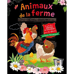 Animaux de la ferme : des planches à gratter et colorier pour des effets de couleurs fantastiques