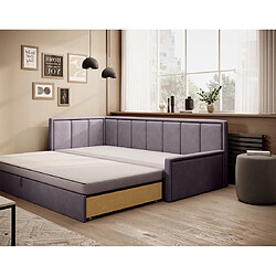 Bestmobilier James - Canapé 3 places convertible - Velours Violet