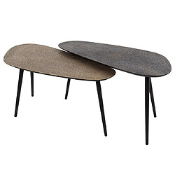 Lisa Design Kahoni Tables Basses Doré et Noir