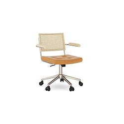Acheter ICONIK INTERIOR Chaise de Bureau en Rotin - Pivotante - Goner Marron