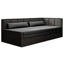 BESTMOBILIER James - Canapé 3 places convertible - Noir