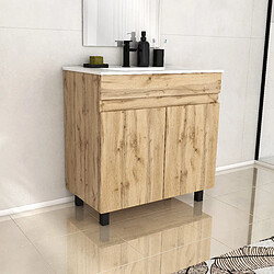 AURLANE TIMBER - Meuble salle de bain 80 cm