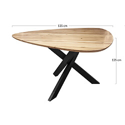Lisa design Makana table à manger - Bois et noir pas cher