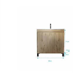 AURLANE TIMBER - Meuble salle de bain 80 cm pas cher