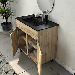 AURLANE TIMBER - Meuble salle de bain 80 cm