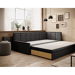 BESTMOBILIER James - Canapé 3 places convertible - Noir