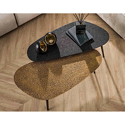 Lisa Design Kahoni Tables Basses Doré et Noir