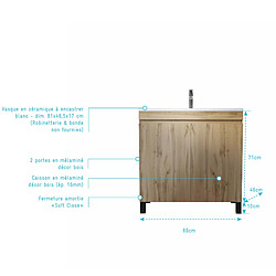 Acheter AURLANE TIMBER - Meuble salle de bain 80 cm