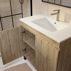 AURLANE TIMBER - Meuble salle de bain 80 cm