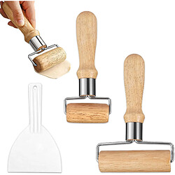 Vendos85 Rouleau à Pâtisserie en Bois Antiadhésif