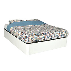 Le Quai Des Affaires LIT COFFRE SPIRO 140x190cm + 1 SOMMIER / BLANC pas cher