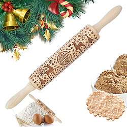 Vendos85 Rouleau à Pâtisserie, 3D Rouleau Gravé de Noël