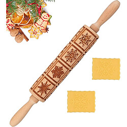 Vendos85 Rouleau à Pâtisserie en Bois de Noël 3D