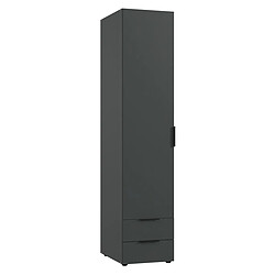 Pegane Armoire, placard garde-robe avec 1 étagère et 1 tringle coloris Graphite - Longueur 40 x Hauteur 185 x Profondeur 54 cm