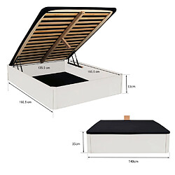 Acheter Le Quai Des Affaires LIT COFFRE SPIRO 140x190cm + 1 SOMMIER / BLANC