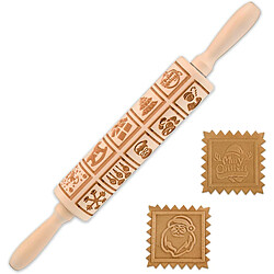 Vendos85 Rouleau Patisserie en Relief Sapin de Noël Ø 4,5 × 39 cm