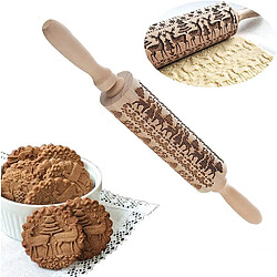 Vendos85 Rouleau à pâtisserie avec motif de Noël en forme d'élan