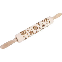 Vendos85 Rouleau à pâtisserie en bois avec motif flocon de neige de Noël