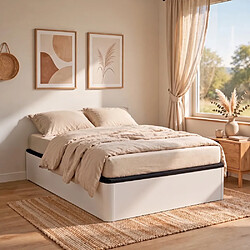 Avis Le Quai Des Affaires LIT COFFRE SPIRO 160x200cm + 1 SOMMIER / BLANC