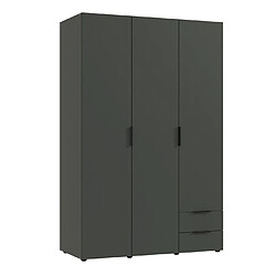 Pegane Armoire, placard garde-robe coloris graphite - Longueur 120 x Hauteur 185 x Profondeur 54 cm