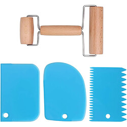 Vendos85 Rouleau à Pâte avec Plastique Grattoir à Pât