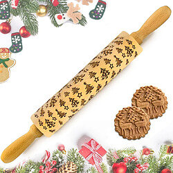 Vendos85 Rouleau à Pâtisserie à Motif 3D pour Biscuits Ø 4,5 × 39 cm