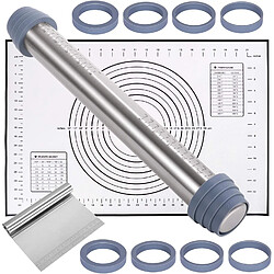 Vendos85 Rouleau à Pâtisserie Antidérapant en acier Inoxydable