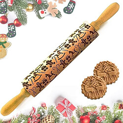 Vendos85 Rouleau à Pâtisserie à Motif 3D pour Biscuits Ø 4,5 × 39 cm