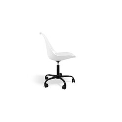 ICONIK INTERIOR Chaise de bureau avec roulettes - Chaise de bureau pivotante - Structure noire Tulip Taupe pas cher