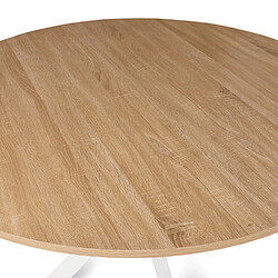 Idmarket Table à manger ALIX bois/blanc 110 pas cher
