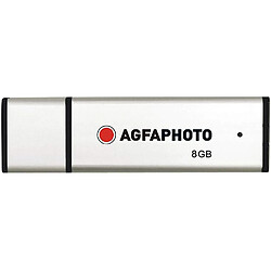AgfaPhoto Clé USB 2.0 8 Go - Vitesse de Lecture 15MB/s, Vitesse d'Écriture 5MB/s, Mémoire Flash, Connectivité USB, Modèle 8GB Drive, Spécial Bureautique - Gris