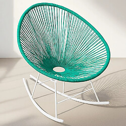 ICONIK INTERIOR Chaise d'extérieur - Chaise de jardin - Chaise à bascule - Nouvelle édition - Acapulco Bleu