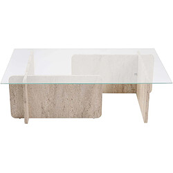 Hanah Home Table basse Flavio Verre Travertine
