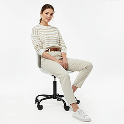 Avis ICONIK INTERIOR Chaise de bureau avec roulettes - Chaise de bureau pivotante - Structure noire Tulip Taupe