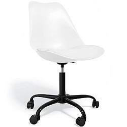 Acheter ICONIK INTERIOR Chaise de bureau avec roulettes - Chaise de bureau pivotante - Structure noire Tulip Taupe
